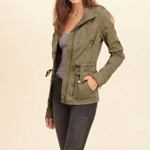 Hollister twill green jacket medium